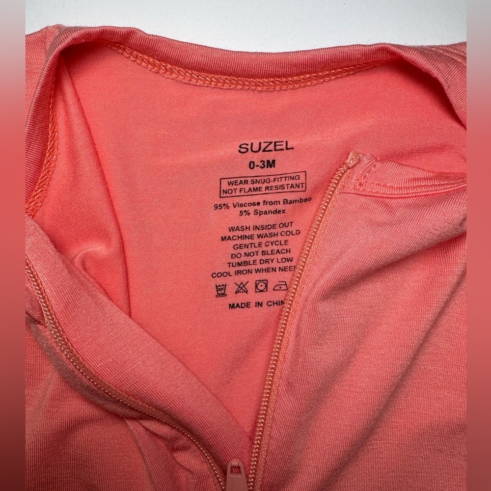 Suzel Baby Girl Bamboo Zip Romper Pajamas Lot Size 0-3M - Picture 5 of 8